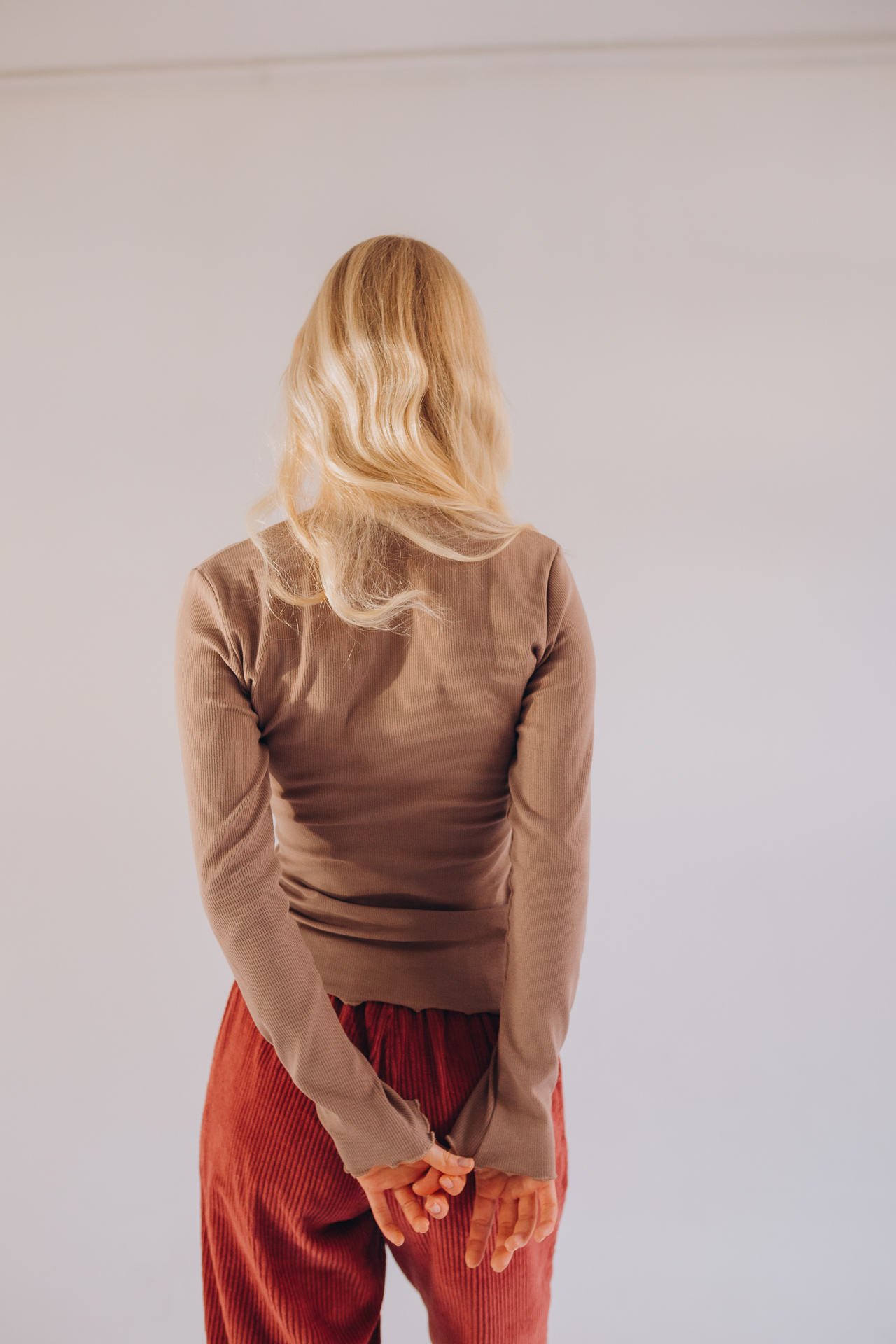 longsleeve z dzianiny w prążek